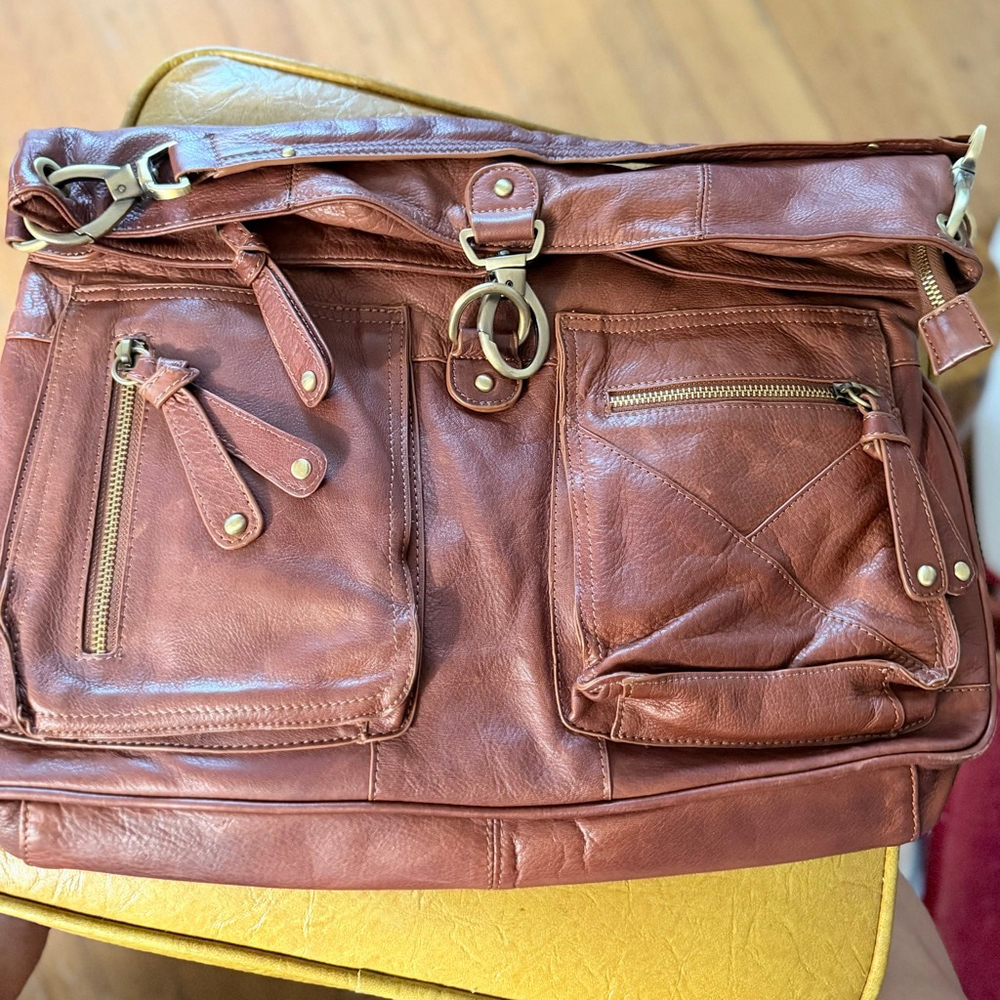 Sabina New York Brown Leather Shoulder Bag